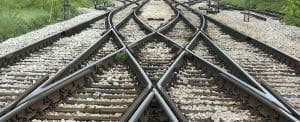 State Tax Changes, train tracks changing symbolizing the states changing their taxes